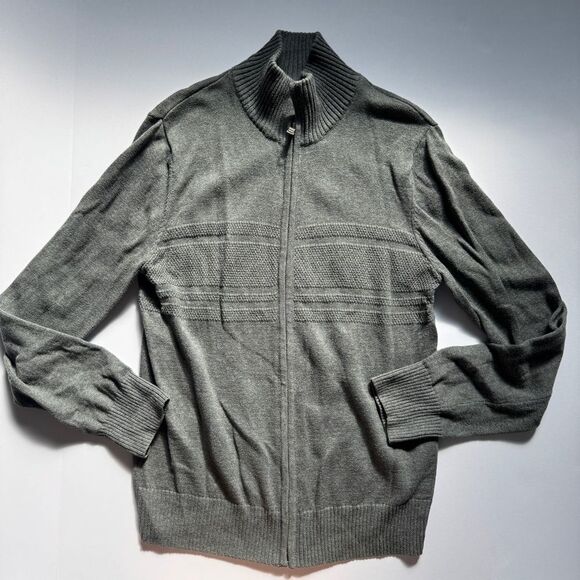Merona Grey Full Zip Sweater Size Medium - Picture 1 of 6